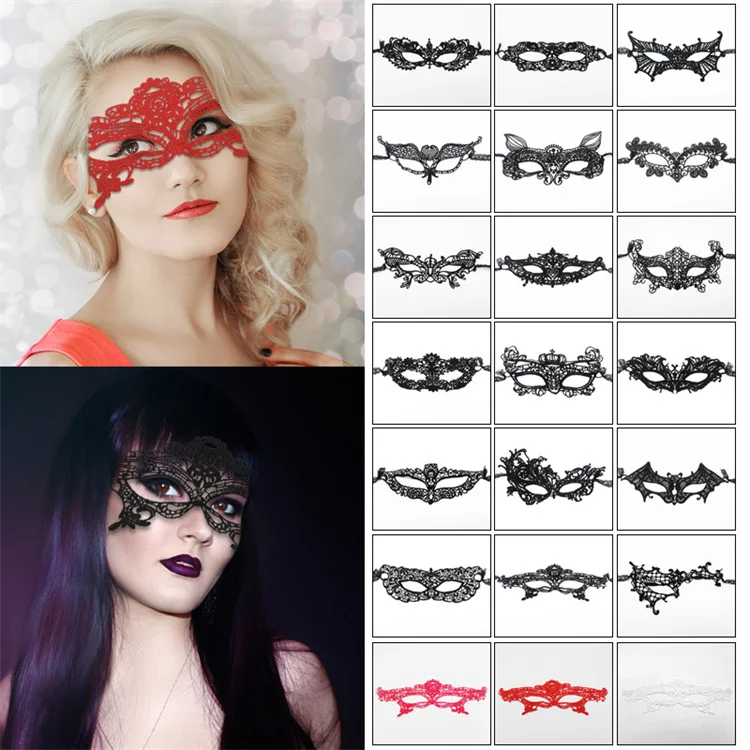 Poeticexist Mysterious Half Face Venetian Eye mask Sexy Lace Halloween Ball Costumes Mardi Gras Party Masquerade Mask For Women