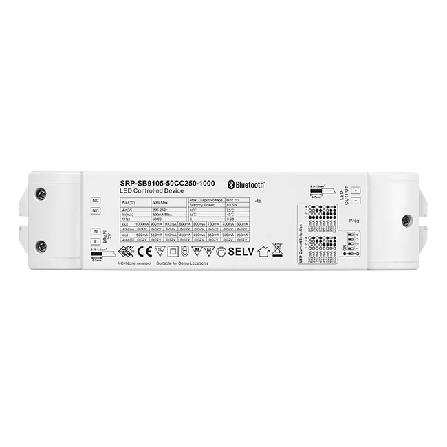 Sunricher 50 Вт 1CH RF + Bluetooth 2 4G сетчатый Диммируемый драйвер с выходным током 250-1000 мА регулируемый помощью Dip-переключателей