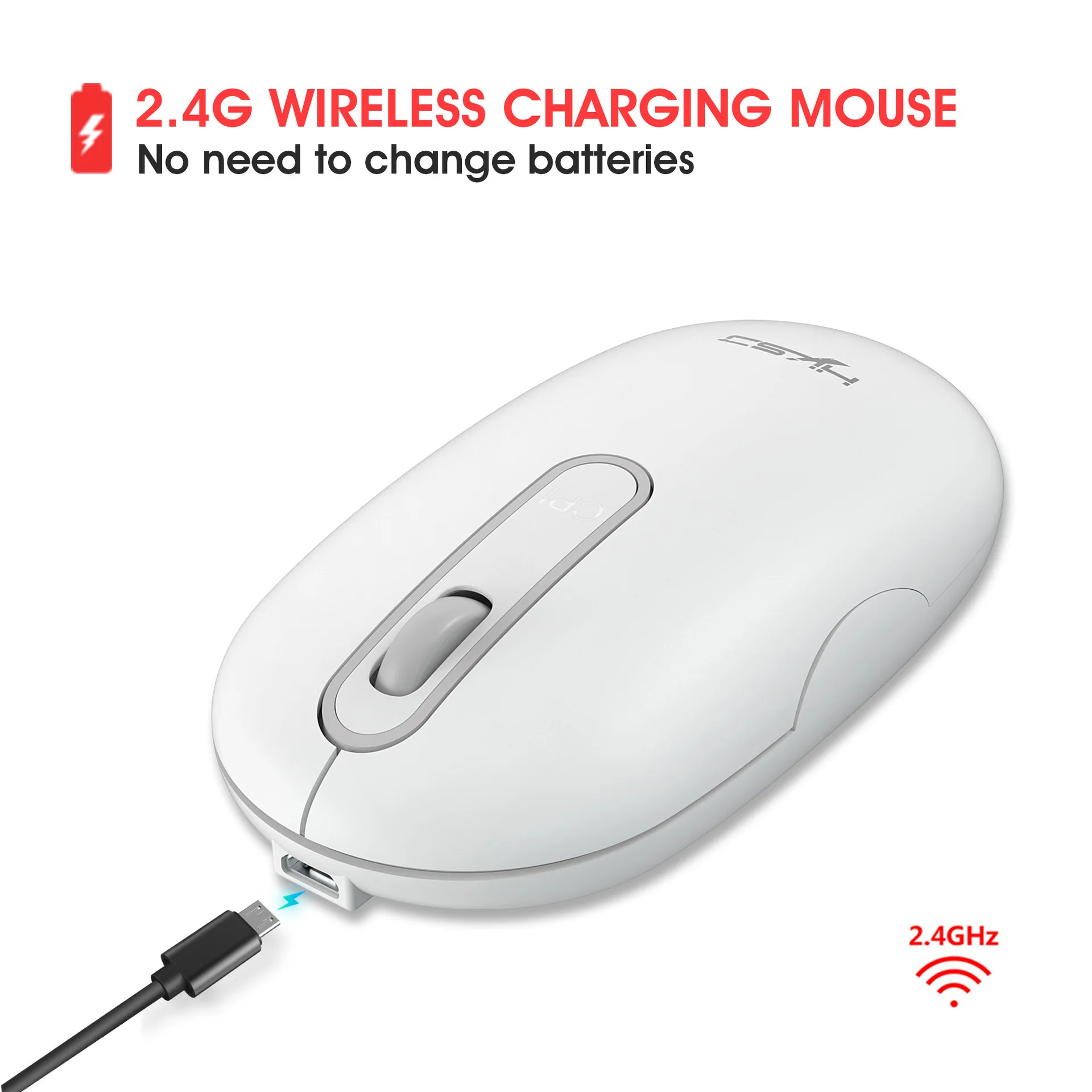 Rechargeable Bluetooth Wireless Mouse with 2.4GHz USB RGB 1600DPI Mouse for Computer Laptop Tablet PC Macbook Gaming Mouse Gamer