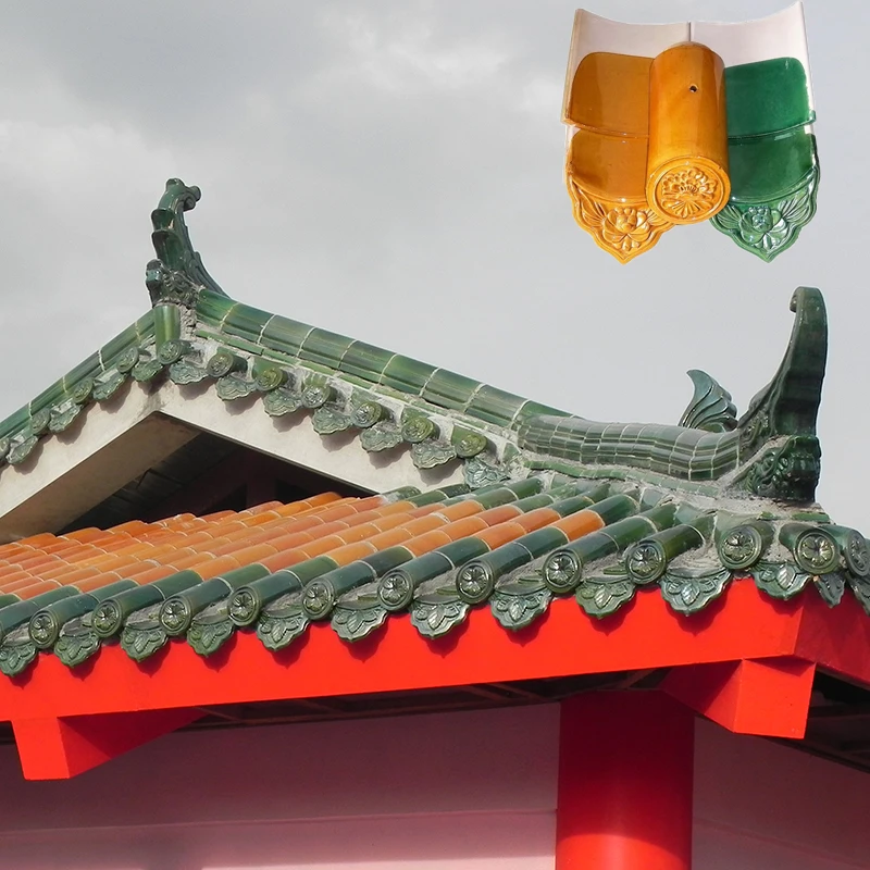 30 Years of Chinese Mosque Temple Project Ceramic Orange Yellow Roof Tile Supplier Glazed Tiles For Sale