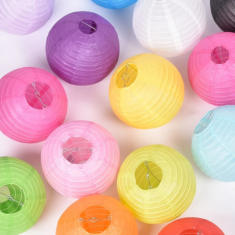 Round Paper Lanterns Lamps Festival Wedding Decoration Chinese Paper Lanterns Lanterns Wedding