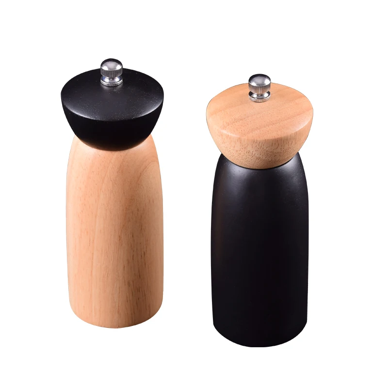 Customized high quality  manual wooden  mill adjustable wood salt and pepper grinder