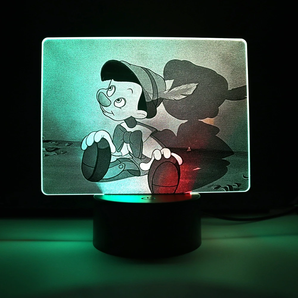 RGB LED Lamp Bases for 3D Led Night Light Acrylic Black 3D LED Lamp Night Light Touch Base with USB Cable and Remote Control