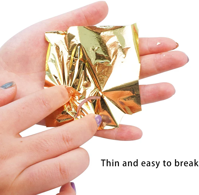 10 Colors 14x14cm  Gold Silver Leaves Sheets Foil Paper For Furniture