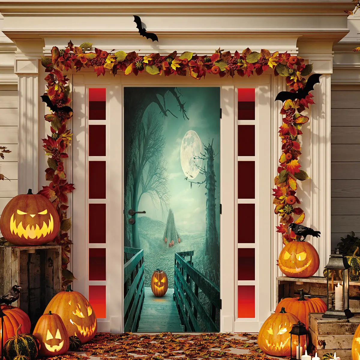 
Halloween door stickers zombie hand-picked door 3D creative decoration door stickers 