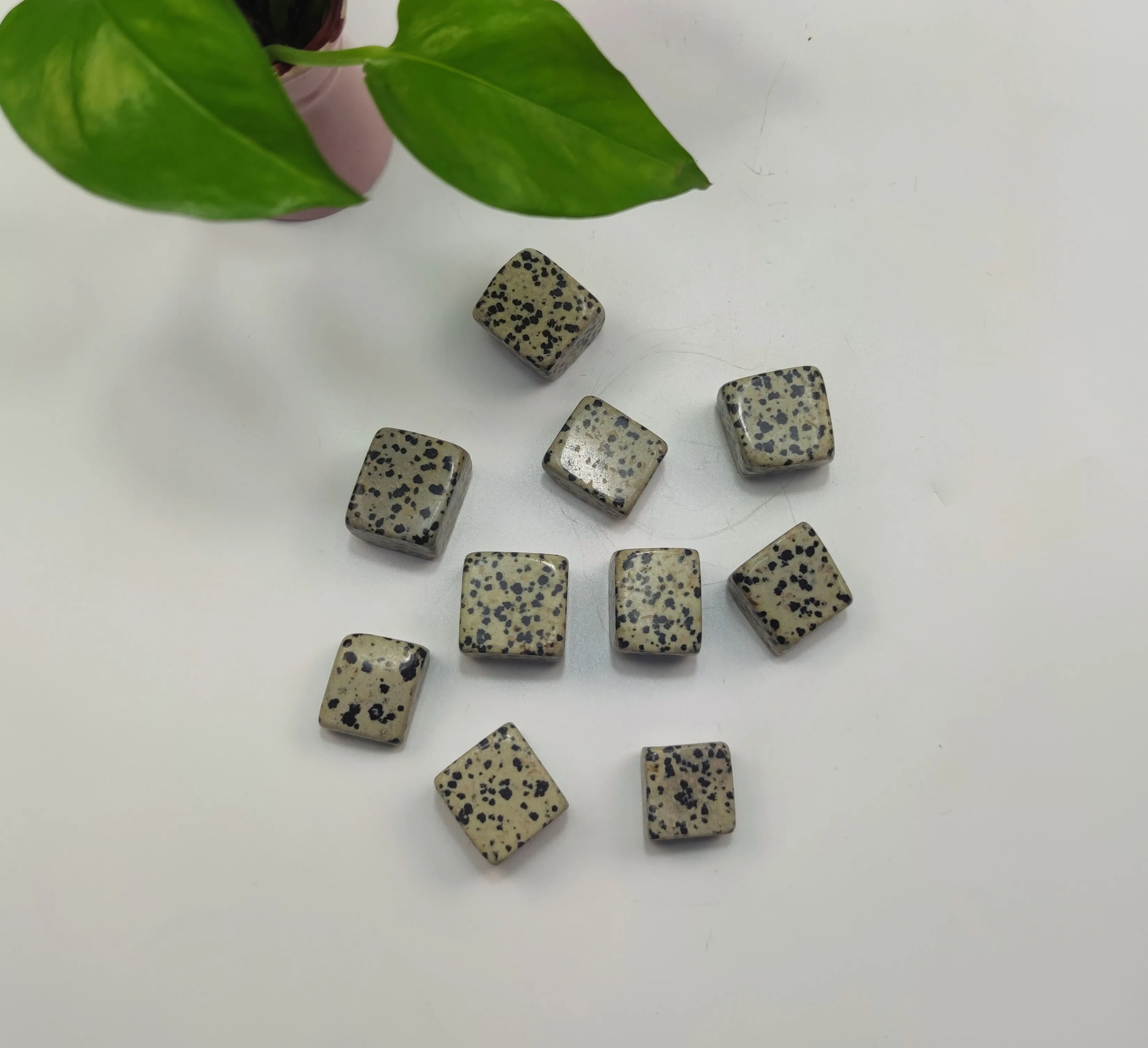 Crystal Healing Stones Natural Crystal Cube  Dalmatian Jasper Cube for DIY Decoration