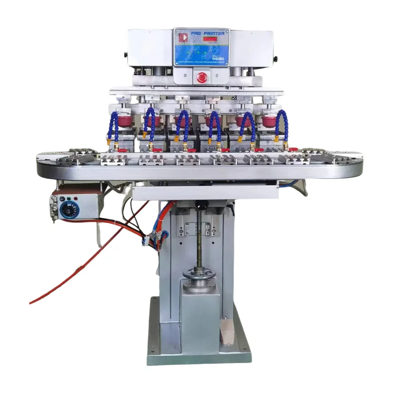 Premium Packaging Labels Printer Automatic Ink Pneumatic Label Six Color Pad Printing Machine for Products