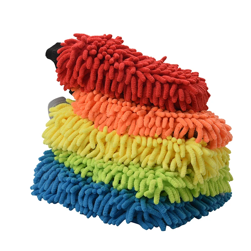 Car Wash Mitt Microfiber Scratch & Lint Free Premium Chenille Microfiber Wash Mitt