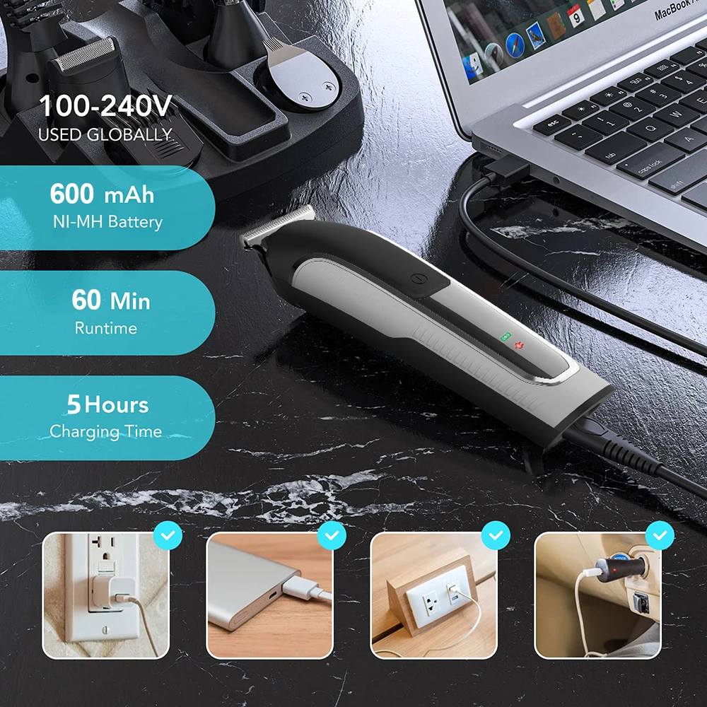 Professional Waterproof Cordless Electric Cutter Clippers Hot Selling Professional Multifunctional Men Hair Trimmers