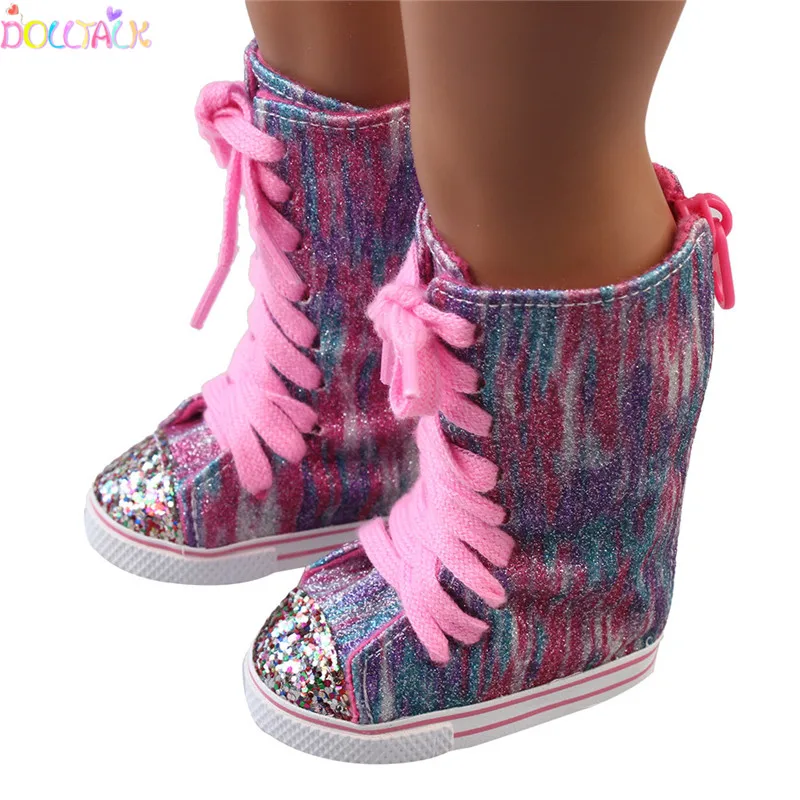 Blythe doll 18- inch American Doll Accessories Bandage Sequins Color Cool Boots Doll Shoes