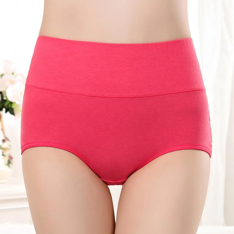 
1812 Wholesale Ladies Colorful Comfortable Breathable Briefs Women High Waist Cotton Panties Underwear 