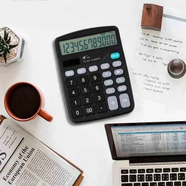 Factory cheap price customize 12 digits 837 dual powered desktop office commercial accounting electronic financial calculator