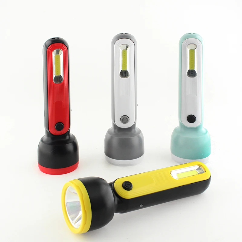 wholesale buy handy brite LED+COB USB rechargeable inner battery plastic flashlight torch