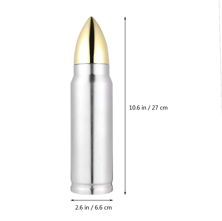 New Arrival 750ml 1000ml Blank sublimation Stainless Steel Rocket Water Bottle Shotgun Bullet Shape Tumbler for DIY