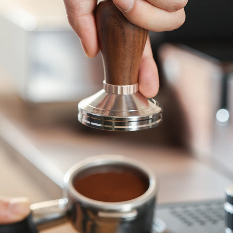 zeroHero Thunder Custom Wood Handle 304 Stainless Steel 58mm Coffee Press Espresso Coffee Tamper