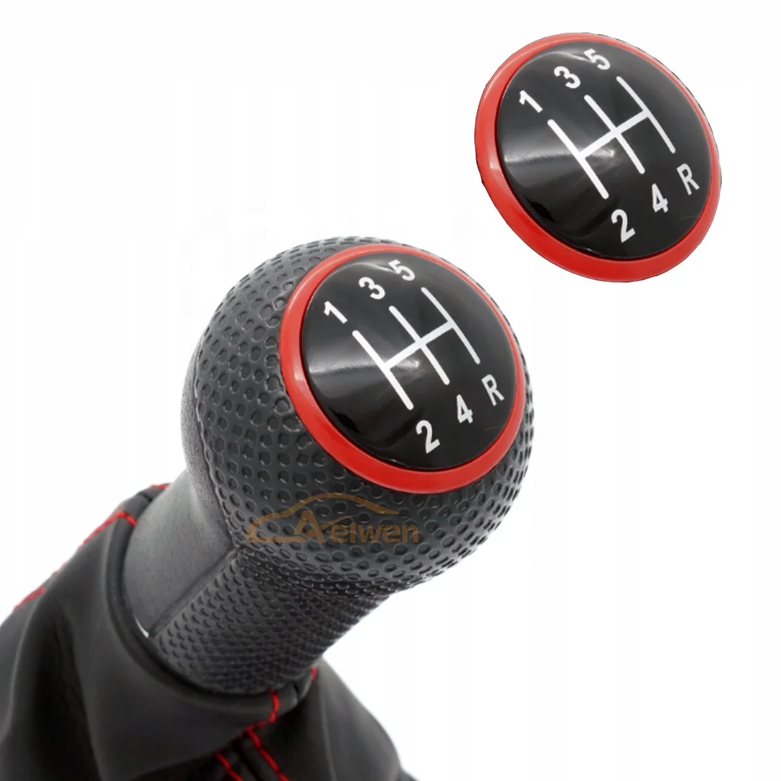Aelwen 5 Speed Red Cap Gear Shift Knob Fit For PASSAT 3B 1996-2005 Part No. 3B0711113J  3B0711113J5