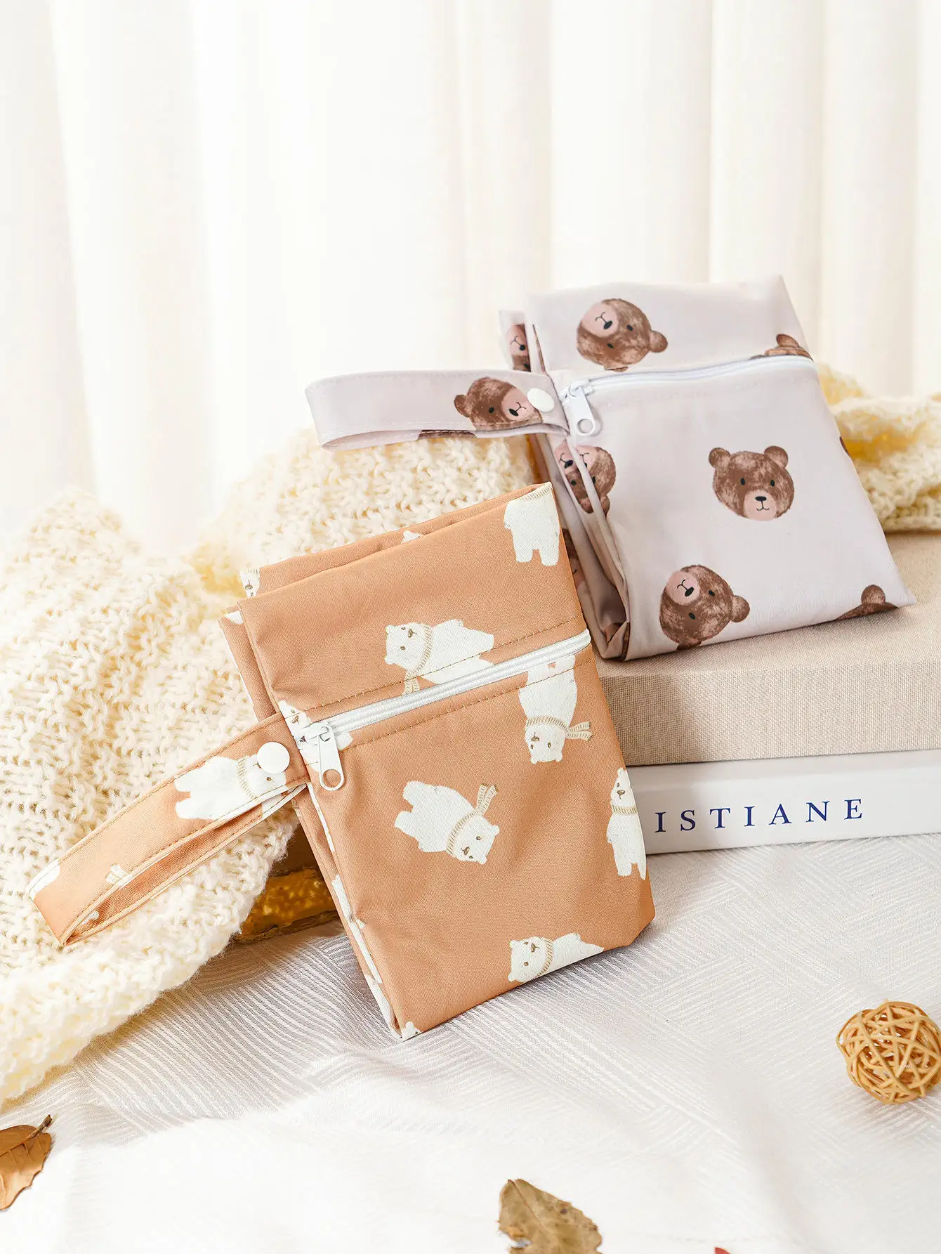 Design Waterproof Printed Nappy Wet Bag Multi-purpose Baby Diaper Storage Bag Baby With Handle Snap Travel Bag