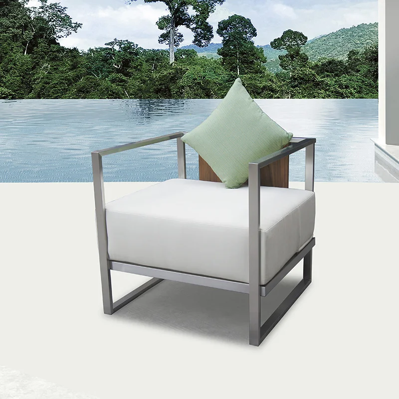 wholesale all weather garden furniture set teak stainless steel outdoor sofa