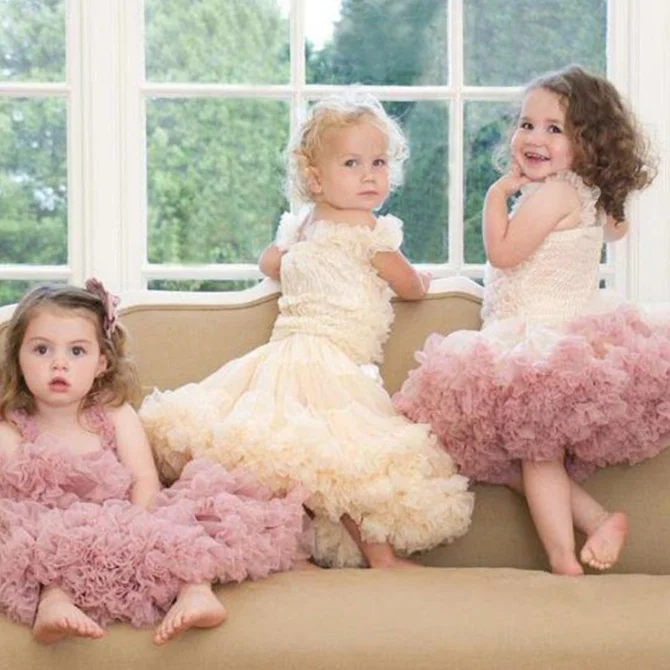 KS7883 Cute girls birthday party dress nice ruffle toddler and kids party fashion clothes tutu dresses for girls