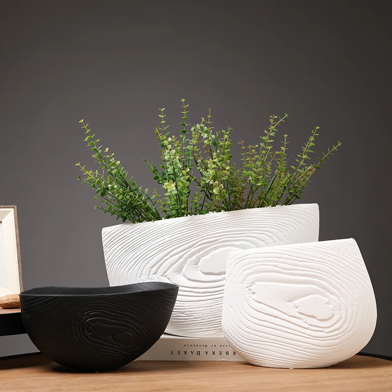 White Stoneware Vases And Planters Wholesale Home Decoration Vase Matte Ceramic Vases For Flowers