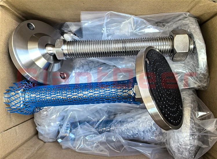 Customized 40mm ~150mm Diameter Zinc Plated Stainless Steel M16 Rubber Adjustable Screw Leveling Feet Bolt