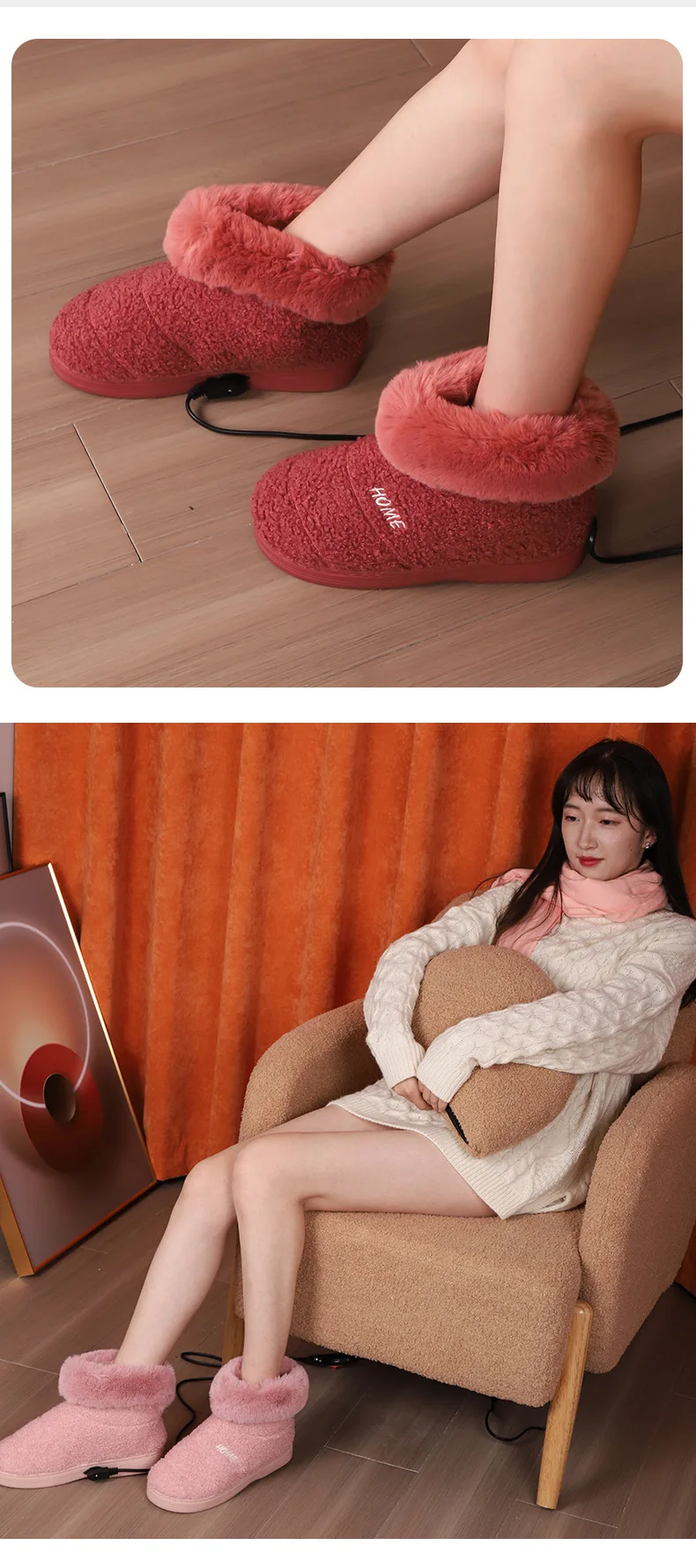 Heating slippers usb heated slippers electric warm shoes foot warmer
