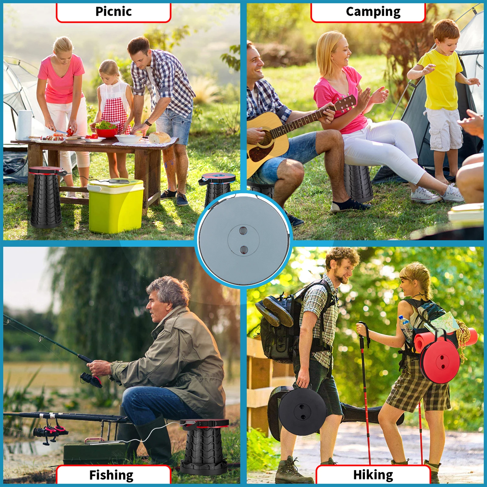 Reliable patented product retractable folding portable camping chair multi-functional retractable stool