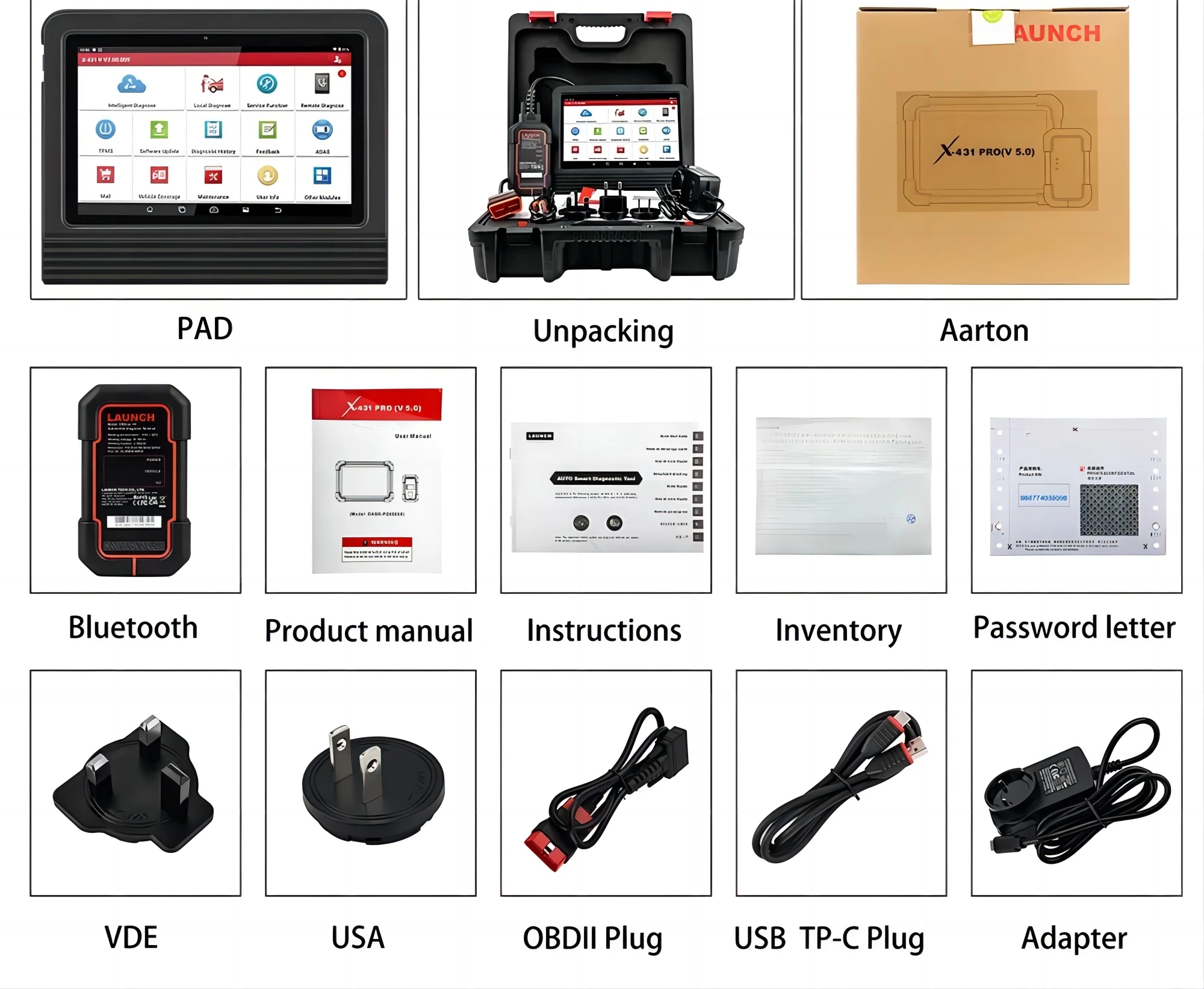 Brand   New Launch X-431 PRO V5.0  OBD2 Scanner Full System Key PROG3 Auto Diagnostic Tools All Vehicles Battery Tester