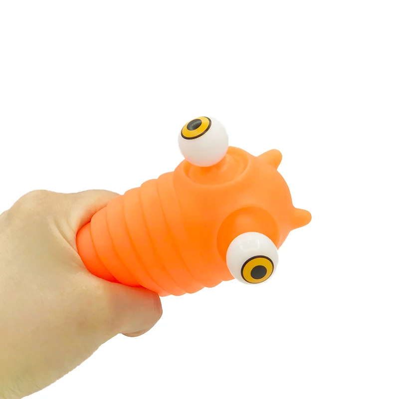Custom Make Rubber Fun Squeeze Stress Relief Toys for Kids Birthday Party Favors Pop Out Eyes  Animals Fidget Slug Squeeze Toy