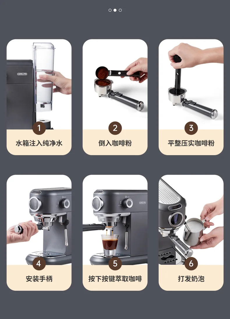 CAFELFFE 19Bar Semi-Automatic Espresso Coffee Maker Best Wholesale Household Electric Machine for Capsule Coffee 601F