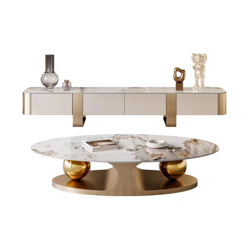 luxury living room furniture coffee table modern minimalist TV Table cabinet set,high gloss tv stand