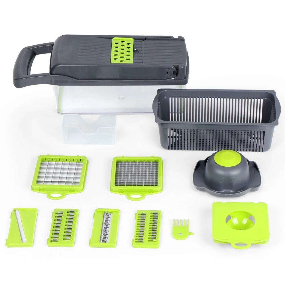 B97-0084 Hot Selling Kitchen Multi 12 In 1 Manual Fruit Vegetable Cutter Onion Dicer Veggie Vegetable Chopper