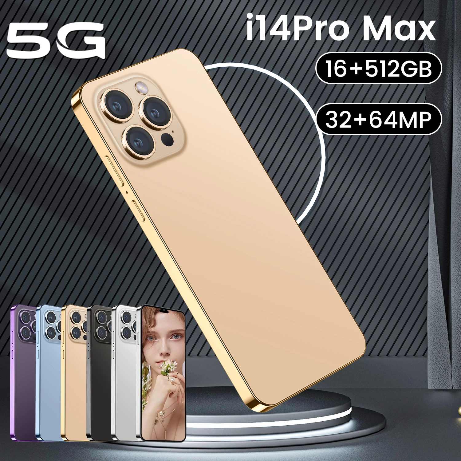 New Global i 14 pro max cell phone 7.3 inch Big Screen 5G smartphone 16GB + 512GB dual SIM Android mobile i phone I14 PRO MAX