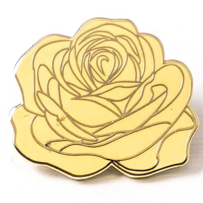 Custom your own logo hard enamel flower lapel pin with gold plated