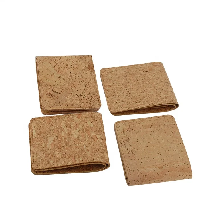 Custom Original Ecology Biodegradable Waterproof Cork Pocket Wallet made of Natural Portugal Cork