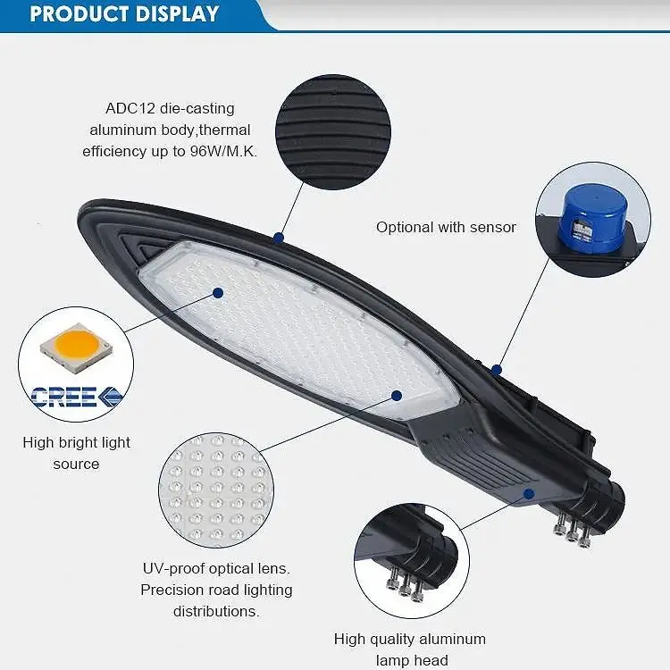 120V 277V Photocell sensor Parking Lots Lamp 50w 100w 150w 200w cobra led street light