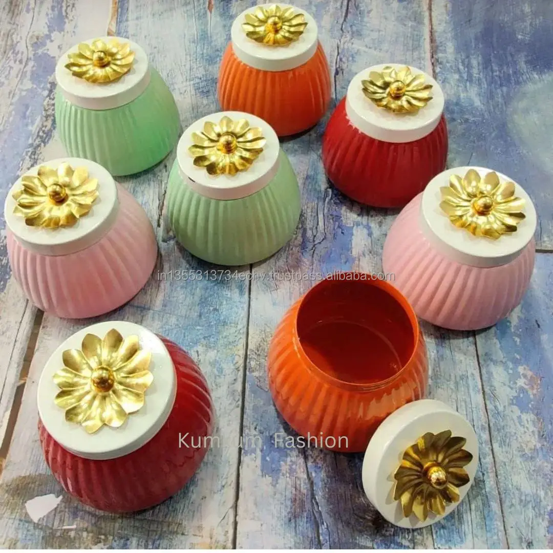 Hammered Metal Jars 4 inch with Lid Storage Jar for Wedding Gifts Baby Shower Return Gifts Candy Sweet Box