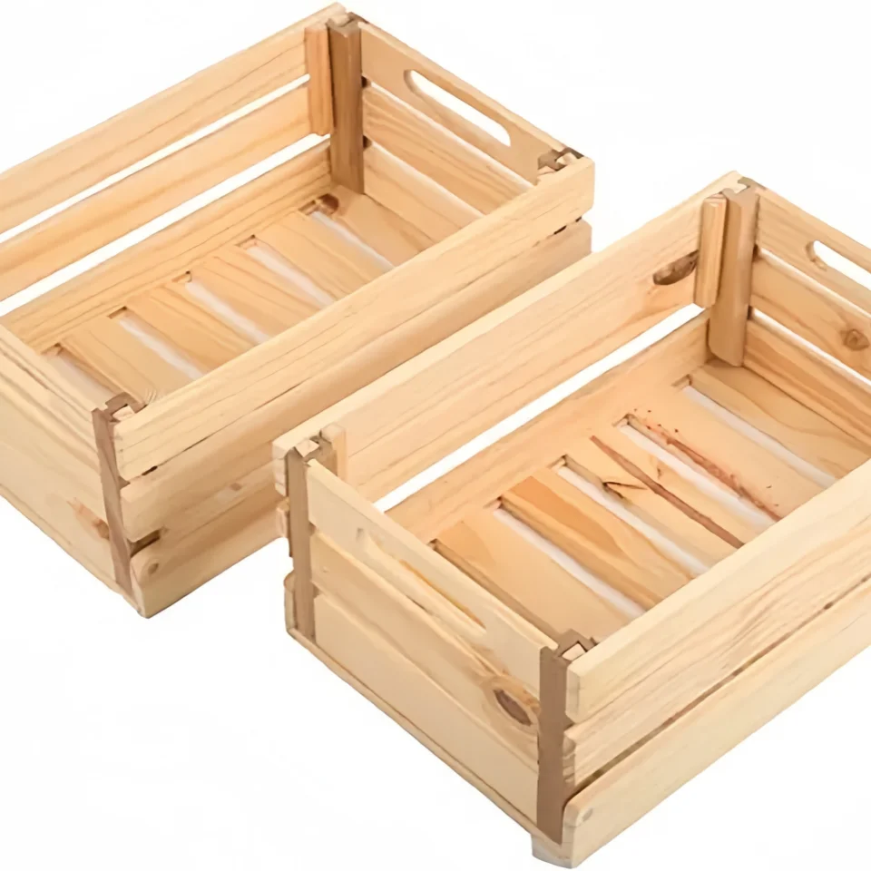 Rustic Wooden Crate Decorative Storage Container Rectangle Shape Nesting Boxes for Display and Decor