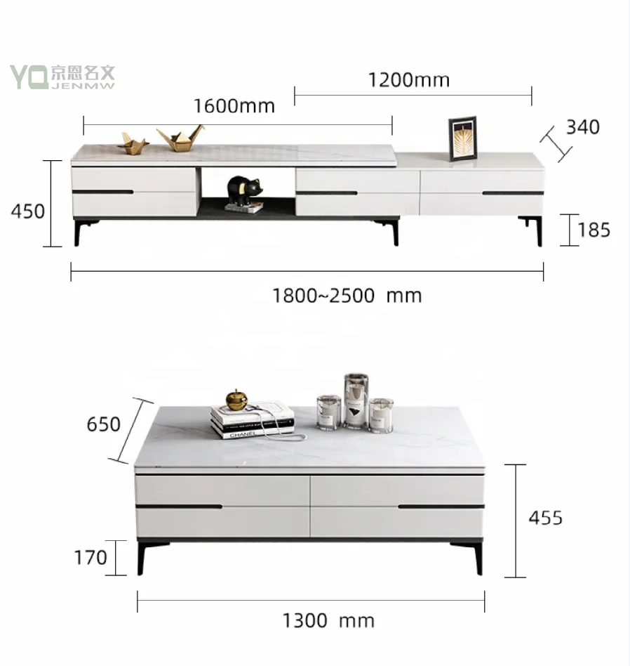 YQ JENMW Italian style rock board tv cabinet designs combination minimalist tv stand cabinets light luxury modern tv cabinet