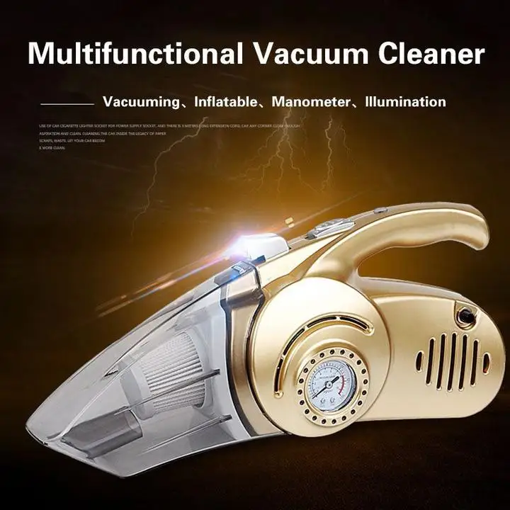 Handheld Car Vacuum Cleaner,Inflator,Tire Pressure Gauge,Etc. 4 In 1