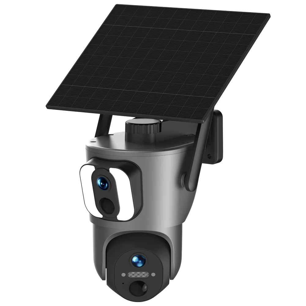 2K Ubox JP 4G LTE Cellular Siren Alarm Motion Detection IR Night Vision 15000mAh 6W Solar Dual Lens PTZ Surveillance PTZ Camera