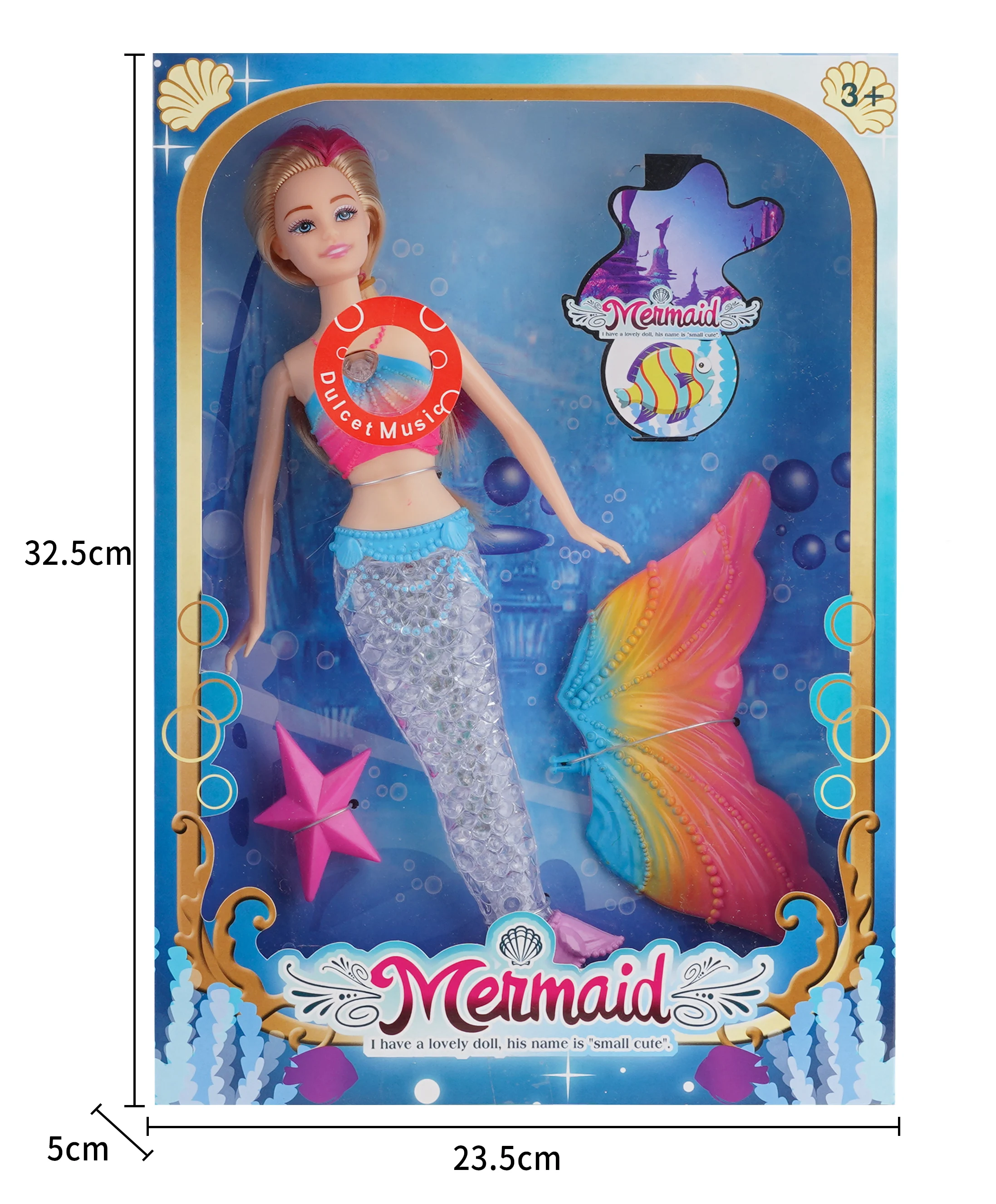 New hot sale Plastic PVC Doll Toy Fashion Colorful Mermaid Doll Educational for Girl Gift Doll Model Toy Dress toy for Kid
