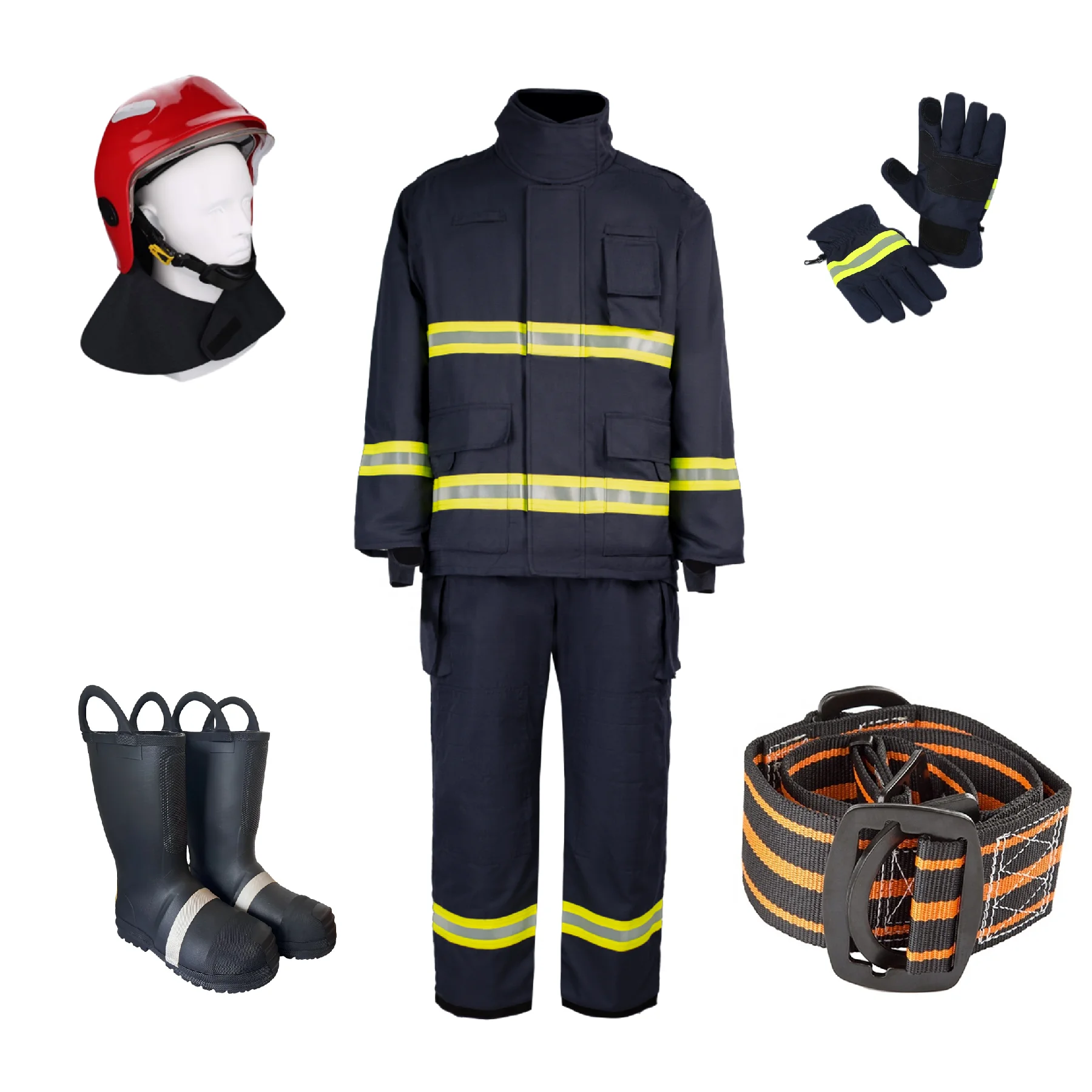 Premium Firefighting Clothes  EN469 Compliant Fireman Suit Nomex Kevlar & Aramid Firefighter Suits for Enhanced Protection.