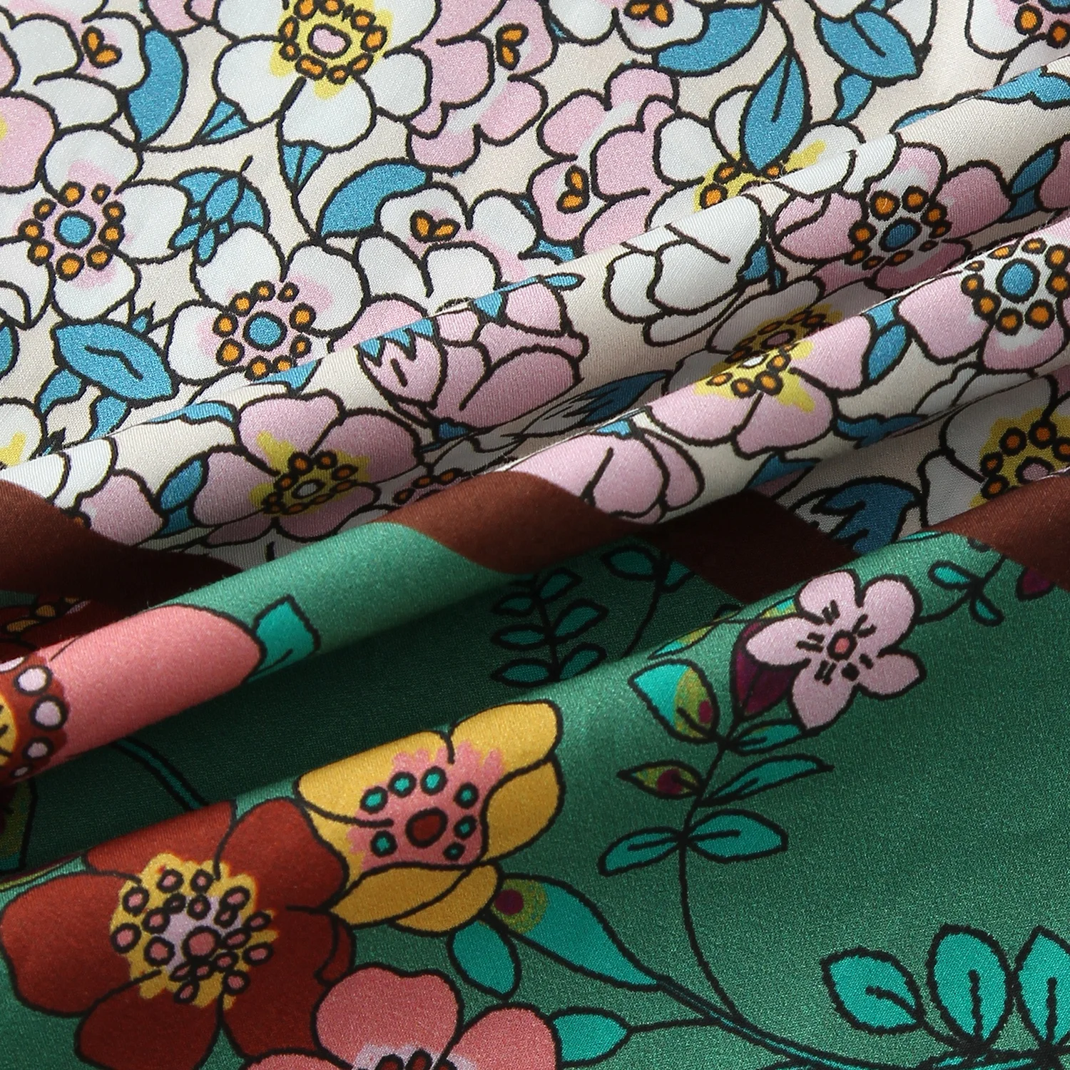 Green Hawaiian Clothing Elastic Ruched Waist Tiered Print Skirt Stretch Chic Boho Floral Print Pacific Island Maxi Skirt Women