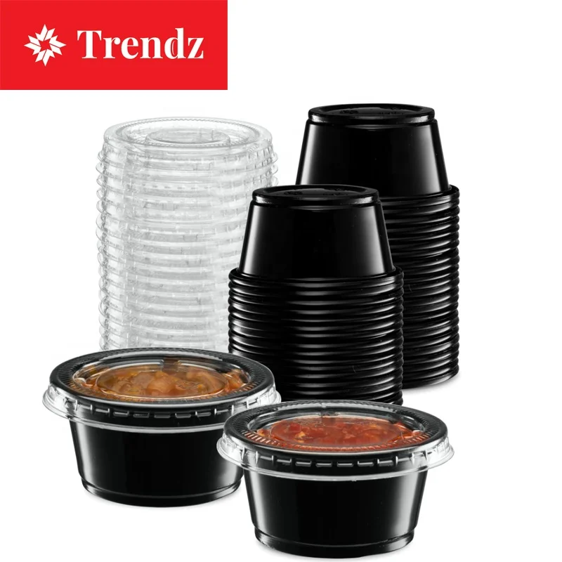 Clear Disposable Plastic Pp Pet 2 Oz Portion Cup 2Oz Condiment Sauce Cups