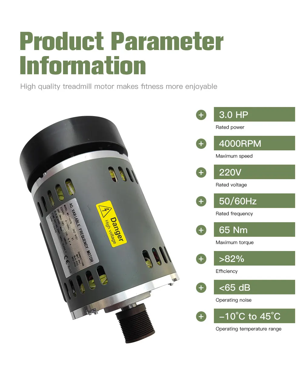 Exercise equipment treadmills parts enhanced version 3.5hp AC motor three-phase AC induction Commercial treadmill motor