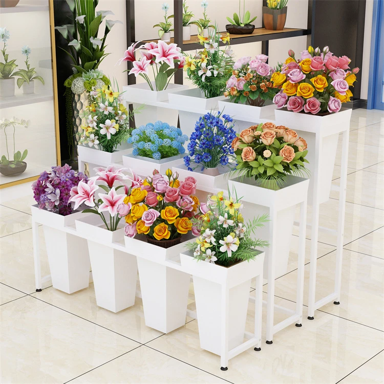 Hot Sale Commercial Wedding Outdoor Flower Stand Single Row Flower Bucket Display Stand Flower Shop Flower Stand
