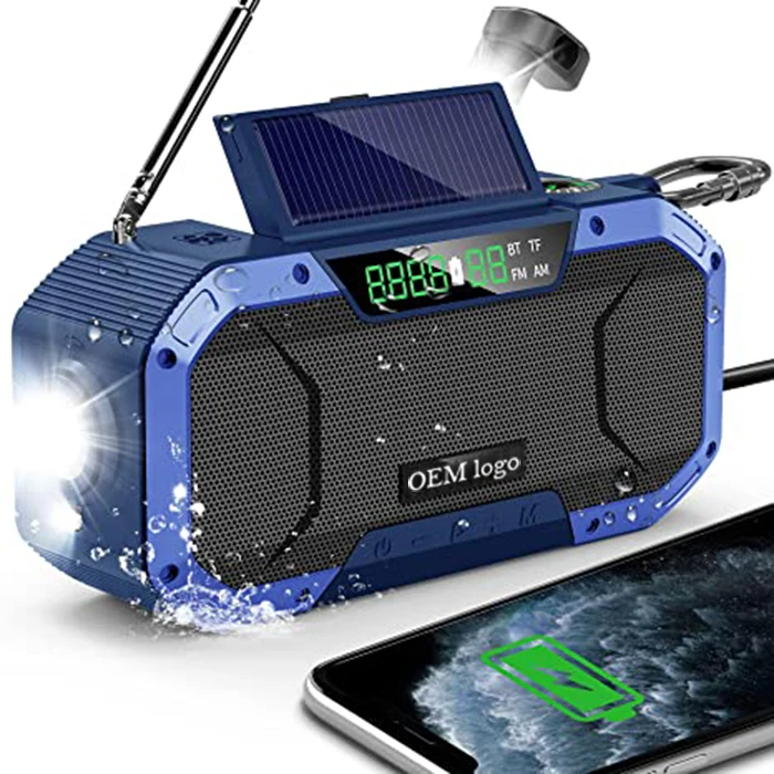 9 In 1 Outdoor Portable 5W Wireless Broadband Led Dab /Dab/Fm Outdoor-Radio Hand-Cranked Generador Solar Camping Radio