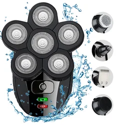 5 in 1 Cordless Electric Rotary Shavers Bald 6 Head Shaver Grooming Kit Electric shavers Razor for Mens