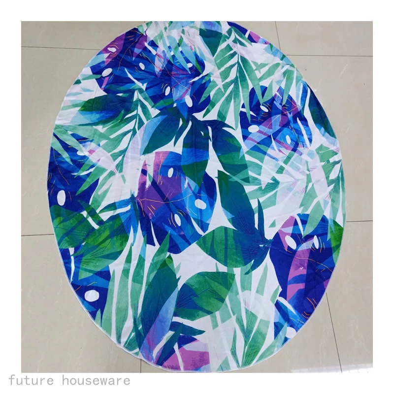 High Quality environmentally friendly flower girl jacquard microfiber printed beach towel